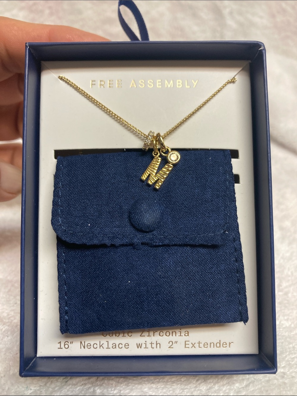 Free Assembly Gold Initial M Necklace - Gold